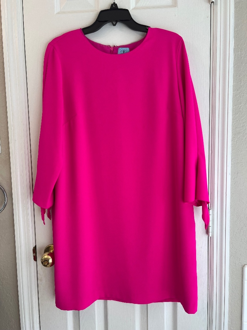 CeCe Hot Pink Tie-Sleeve Shift Dress Size 14